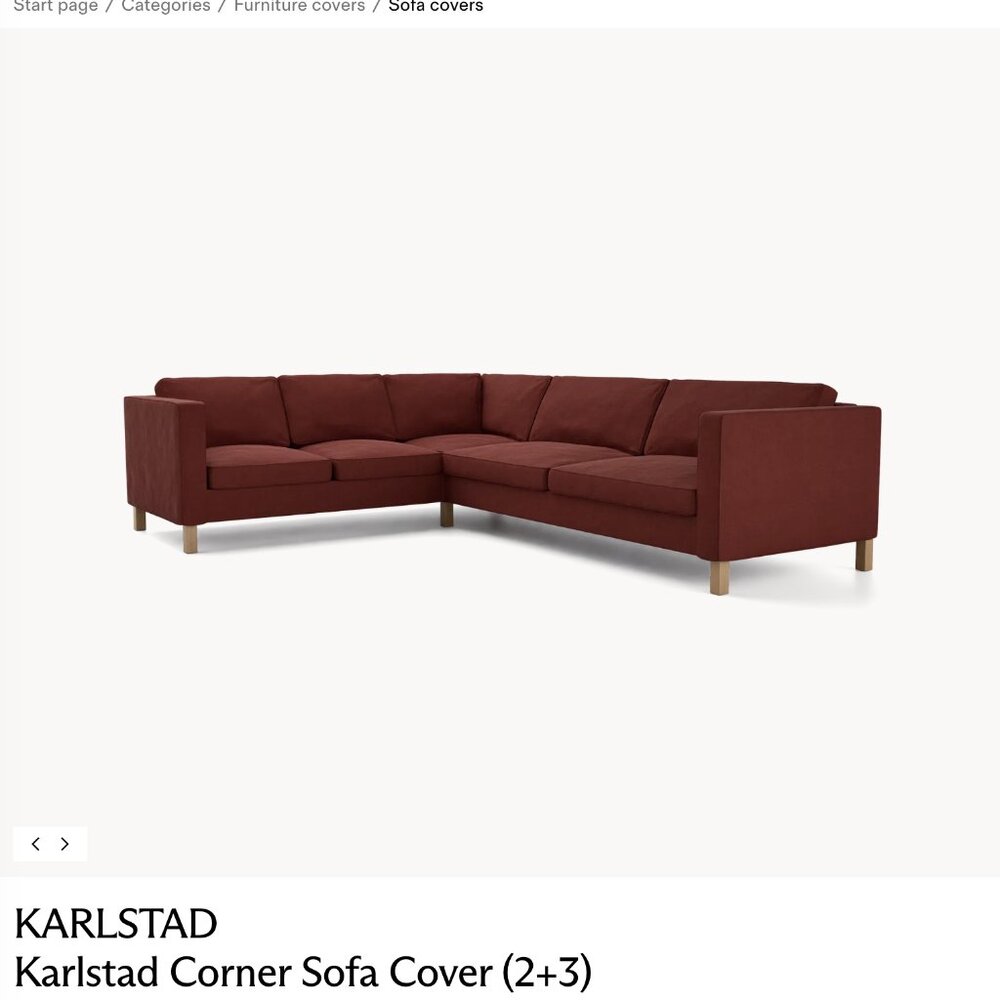 Bemz IKEA Karlstad 2+3 Sectional + Footstool Full Covers